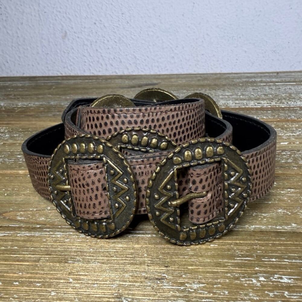Vintage Boho Concho leather Belt Western Brown 40” Desertcore 90s Indie Festival